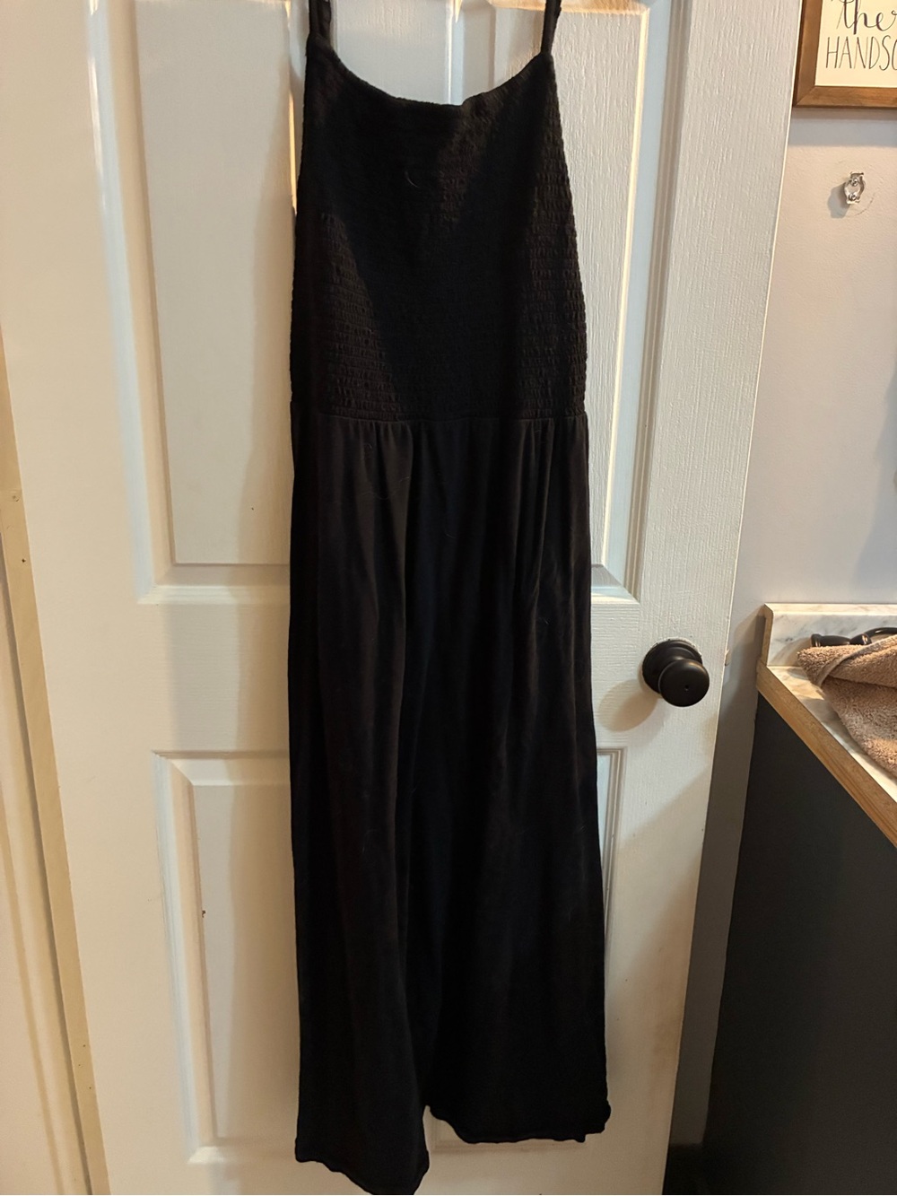 Old Navy Black Smocked Maxi Dress XL | Adjustable Straps